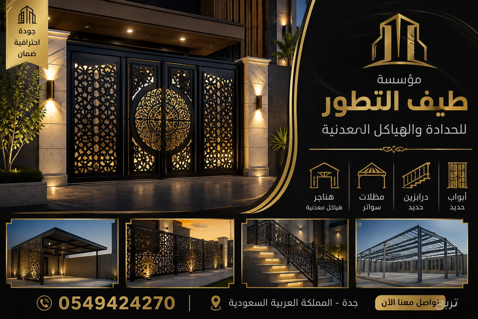 حداد ابحر الشمالية 0549424270مؤسسة طيف التطور للحدادة والهياكل المعدنيه بجدة