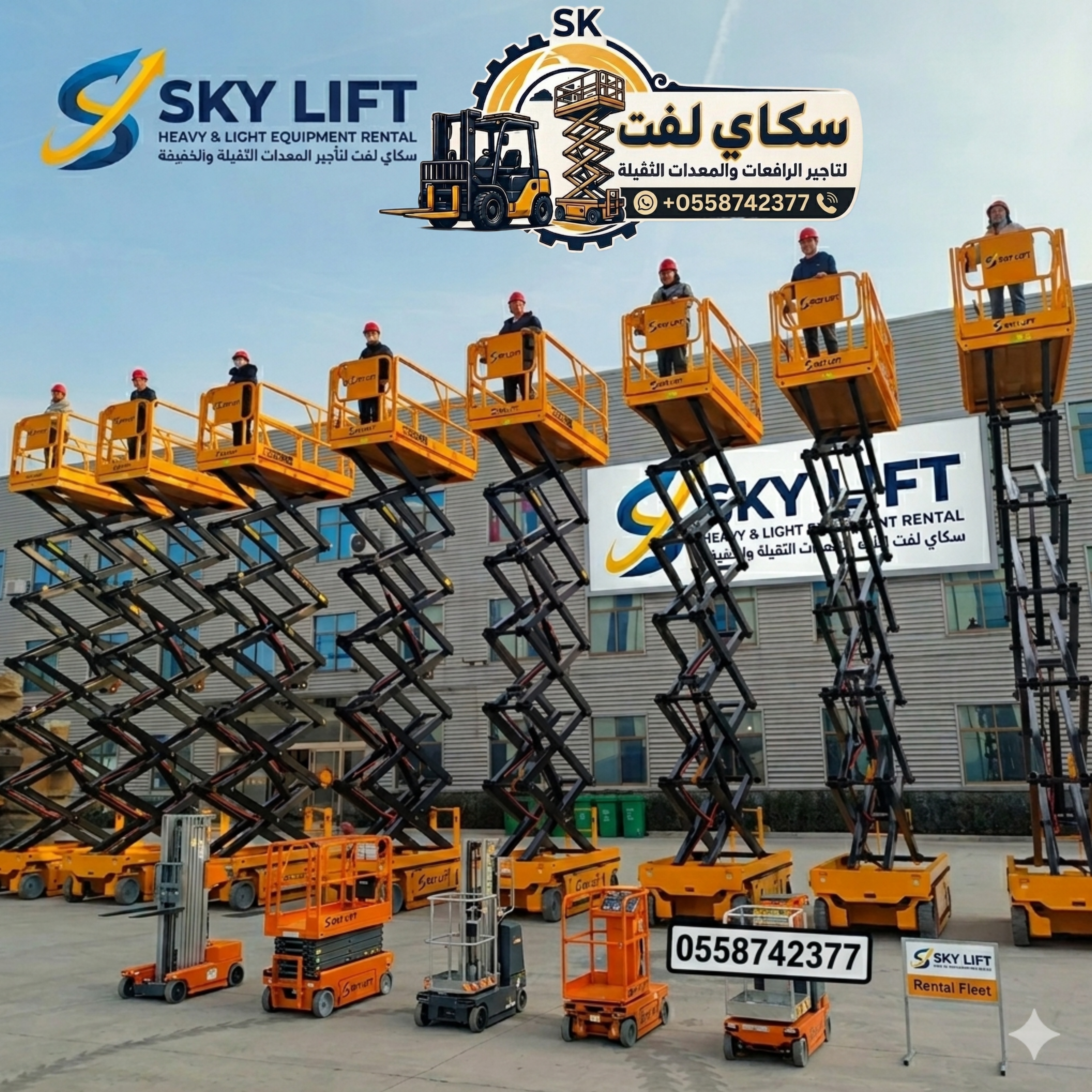 سيزرلفت للايجار في جده 10 metres, 12 metres, 14 metres, 16 metres